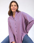 Lila Stripe Shirt- French Blue/Pink Stripe