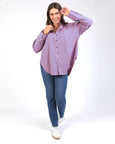Lila Stripe Shirt- French Blue/Pink Stripe