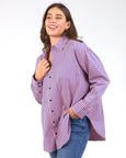 Lila Stripe Shirt- French Blue/Pink Stripe