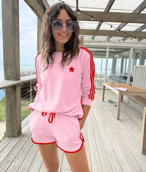 Arm Stripe Sweatshirt – Pink /Red Stripes