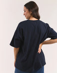 Velvet Heart Tee- Navy/Red