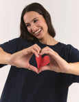 Velvet Heart Tee- Navy/Red