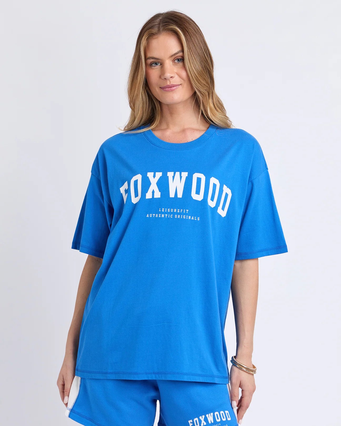 Interval Tee- Bright Blue/White