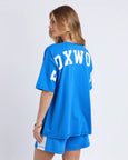 Interval Tee- Bright Blue/White