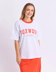 Intention Contrast Tee White/Grenadine