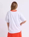 Intention Contrast Tee White/Grenadine