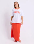 Intention Contrast Tee White/Grenadine