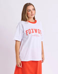 Intention Contrast Tee White/Grenadine