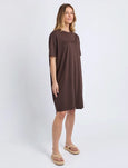 Simplified Tee Dress- Coffee