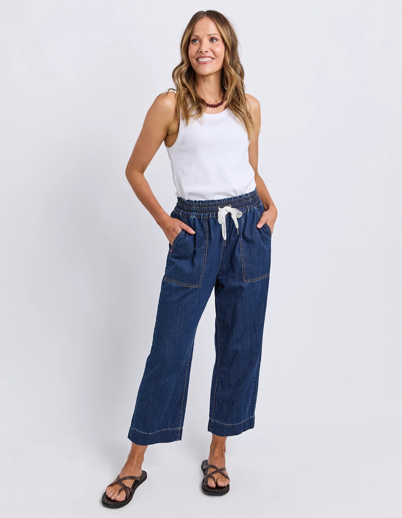 Greta Slim Leg Denim Pant- Sapphire
