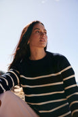 Breton stripe navy/ivory bell pullover