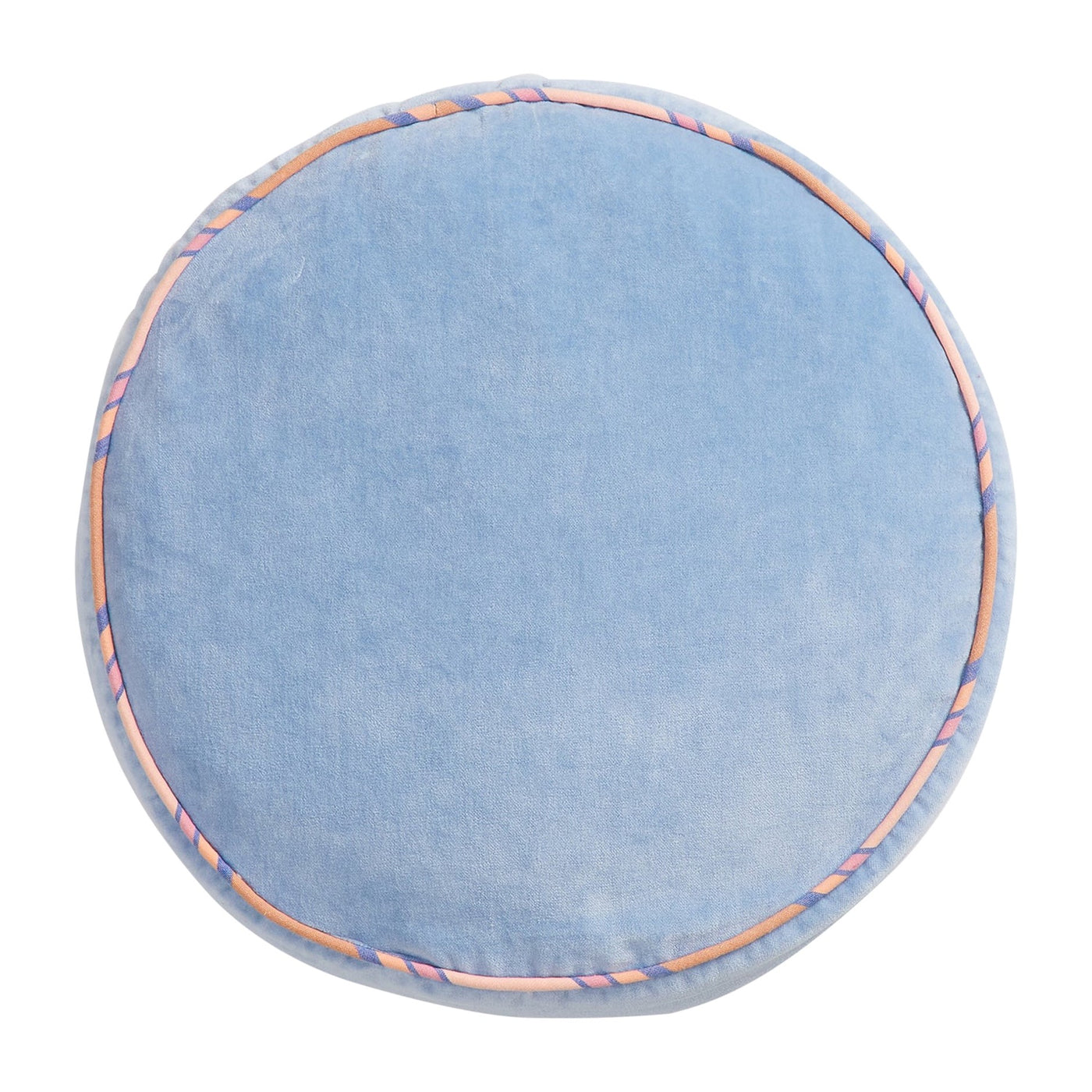 Castilo Round Velvet Cushion - Blue Jean