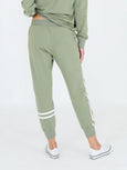 Jamie Two-Stripes Sweatpants- Sage Leaf