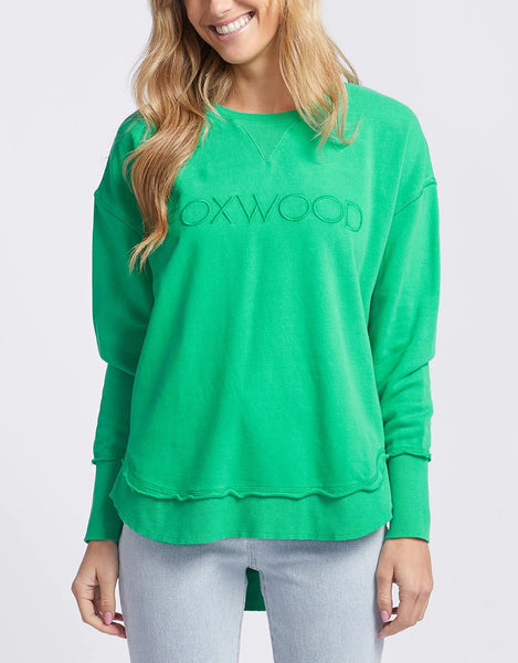 Washed Simplified Crew- Bright Green