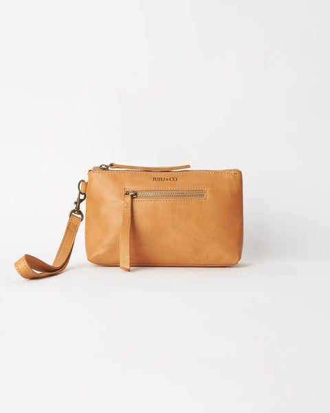 Small Leather Essential Pouch- Natural