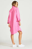 The Pop Over Dress- Hot Pink