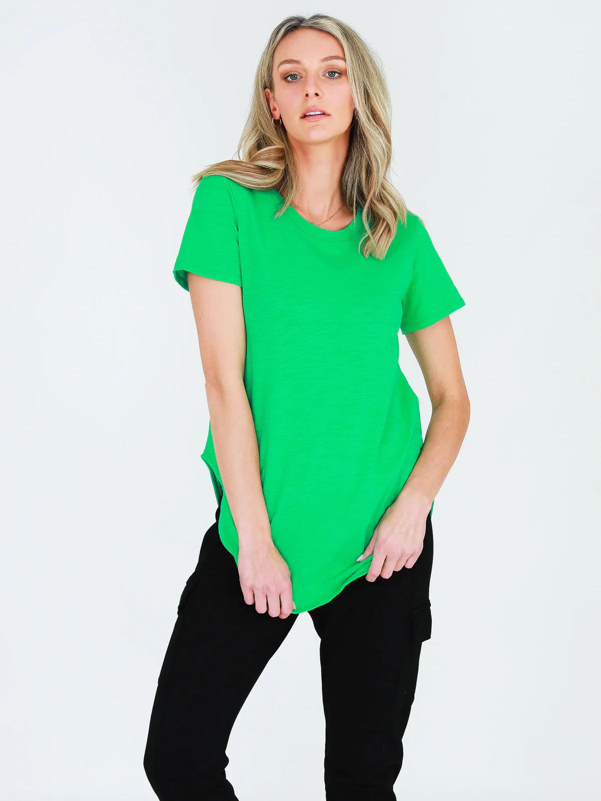 Elwood Curved Hem Tee- Nephrite