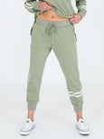 Jamie Two-Stripes Sweatpants- Sage Leaf