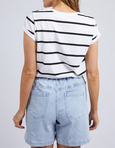Manly Tee- White with Black Stripe