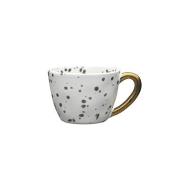 Speckle Espresso Cup 60ml Polka with Gold Handle