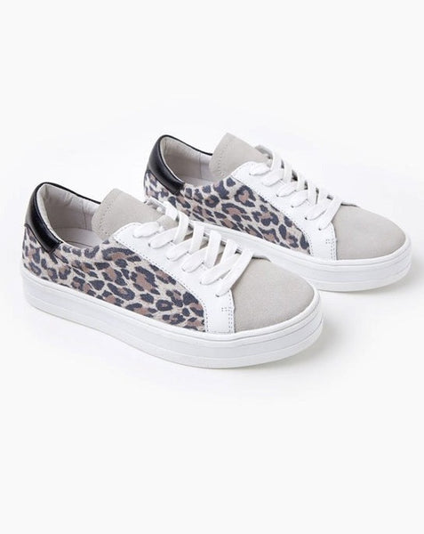 Sammy Leather Sneaker - Beige Leopard