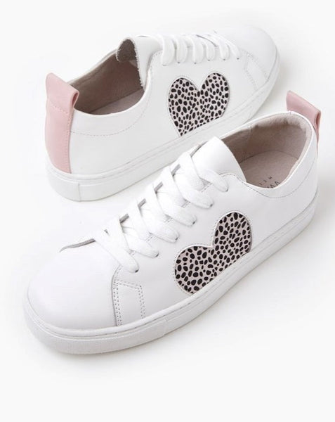 Heart Leather Sneaker - Pink Cheetah