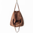 Unlined Leather Tote-Cognac