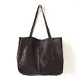 Unlined Leather Tote- Black