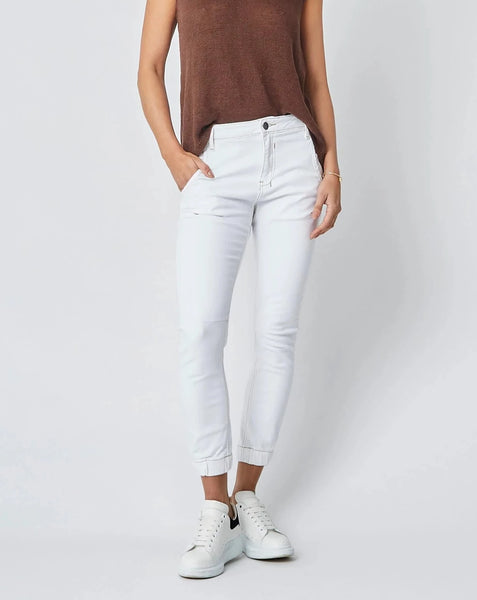 Cuffed White Jeans