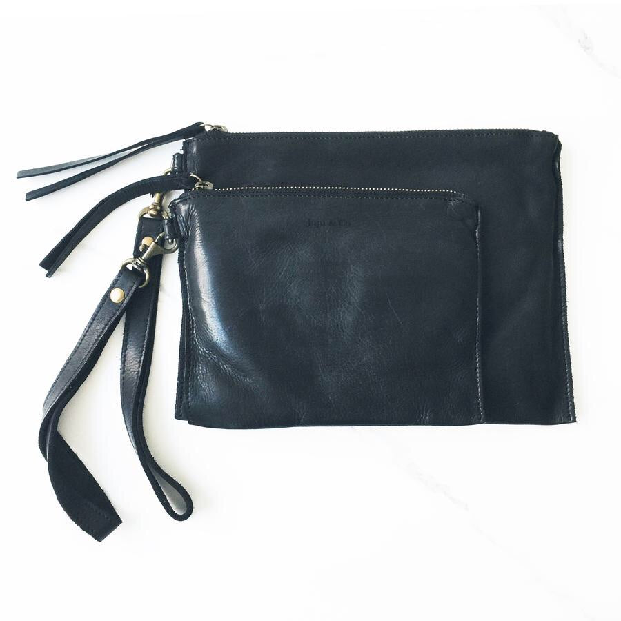 JuJu and Co Small Black Flat Pouch
