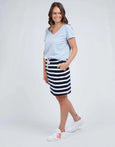 Cassie Skirt Stripe- Navy/White